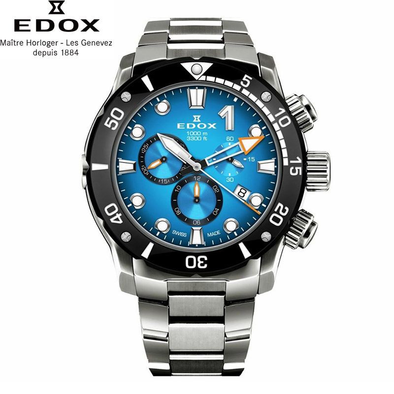 ほぼ未使用コレクション品50万。EDOX 　最高峰　クロノオフショア1　自動巻きデイデイト　500M防水　クロノグラフ　腕時計 EDOX CHRONOFFSHORE-1 CHRONOGRAPH JAPAN LIMITED EDITION エドックス