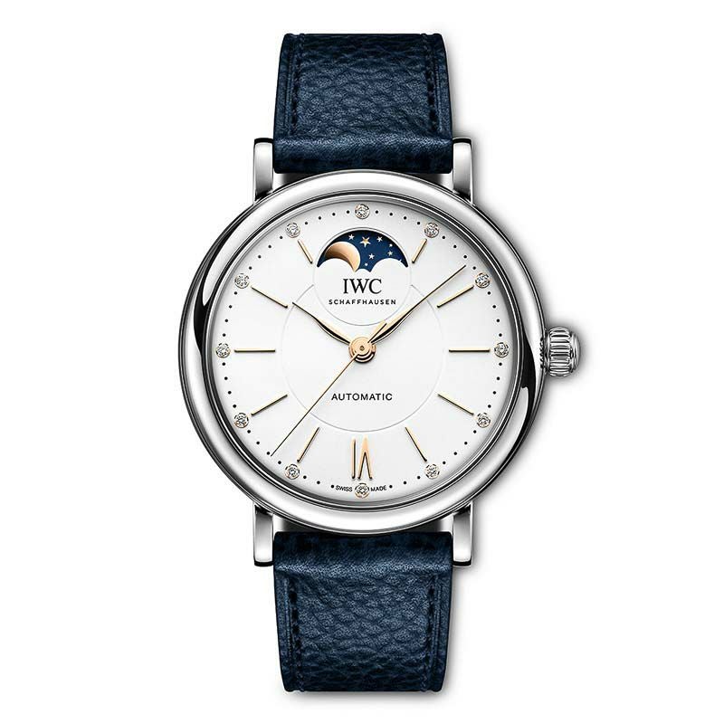 【OH済】 アイダブリューシー 【IWC】 ポートフィノオートマティックムーンフェイズ 37 IW459001 レディース ホワイトシェル ステンレススティール 腕時計 時計 PORTOFINO AUTOMATIC MOONPHASE 37 SS ダイヤモンドベゼル【中古】 2022年 アイ・ダブリュー・シー新作 ポートフィノ・オートマティック