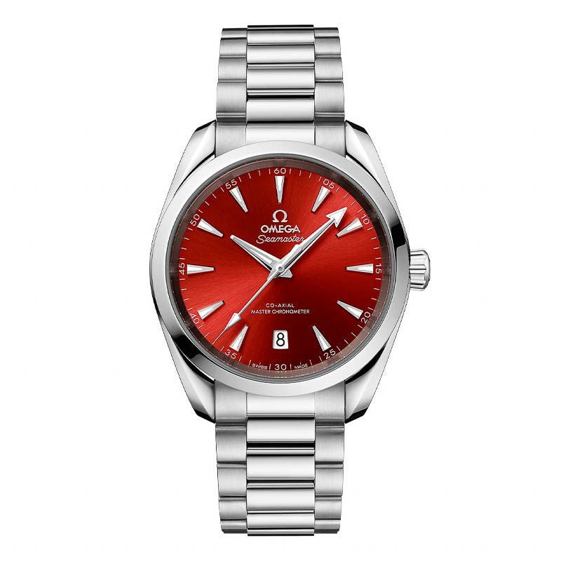 ファンコ　限定　オメガレッド OMEGA SEAMASTER AQUA TERRA 150M CO-AXIAL MASTER CHRONOMETER 38MM