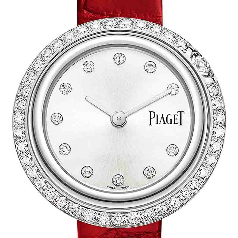 ピアジェ 新品同様 P10442 750PG ダイヤモンド マジックアワー サテンレザーベルト クオーツ 新品)PIAGET ピアジェ ライムライト マジックアワー ホワイトゴールド