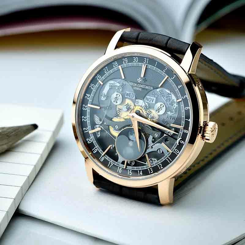 VACHERON CONSTANTIN TRADITIONNELLE COMPLETE CALENDAR OPEN FACE