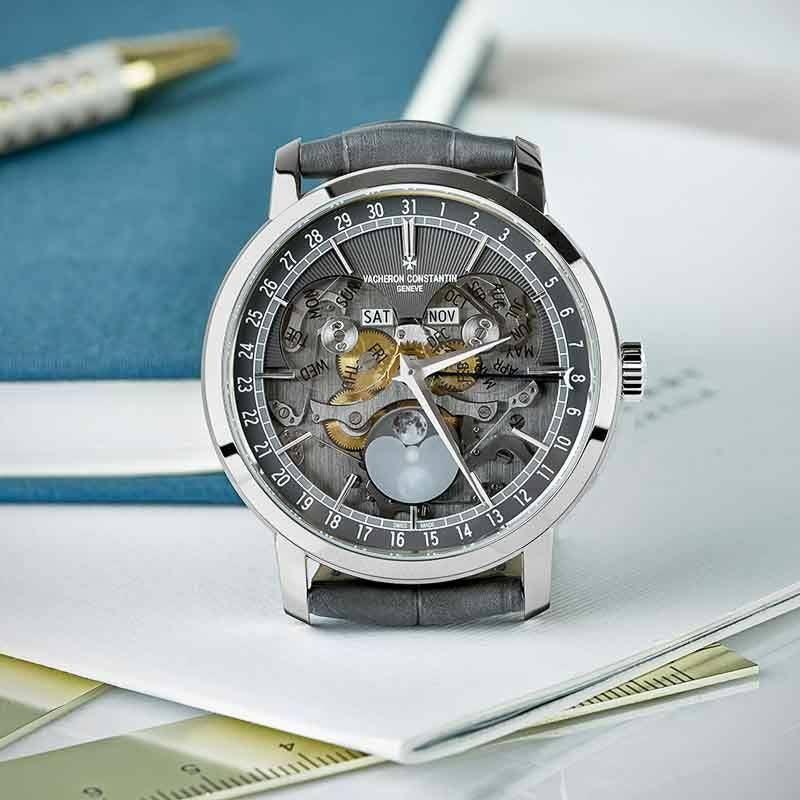 VACHERON CONSTANTIN TRADITIONNELLE COMPLETE CALENDAR OPEN FACE