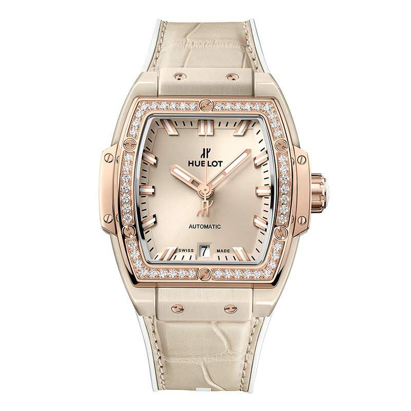 HUBLOT SPIRIT OF BIG BANG BEIGE CERAMIC KING GOLD DIAMONDS ウブロ