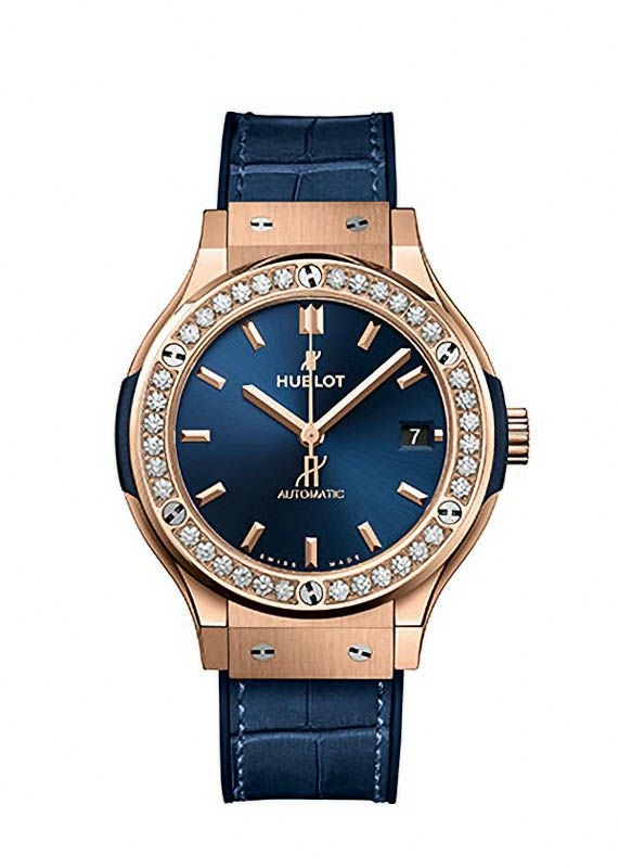 HUBLOT CLASSIC FUSION KING GOLD BLUE DIAMONDS ウブロ クラシック