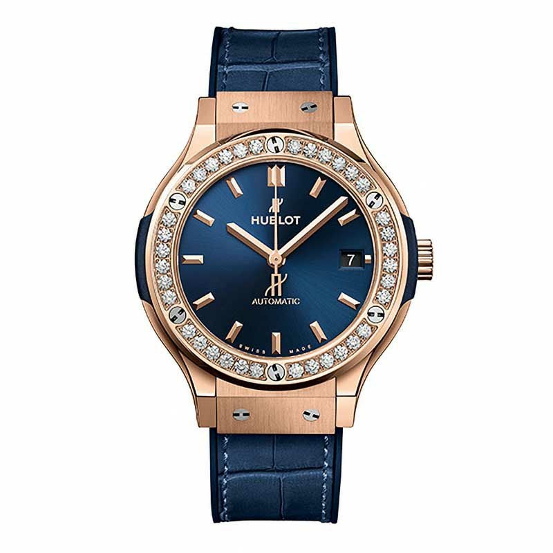 HUBLOT CLASSIC FUSION KING GOLD BLUE DIAMONDS ウブロ クラシック