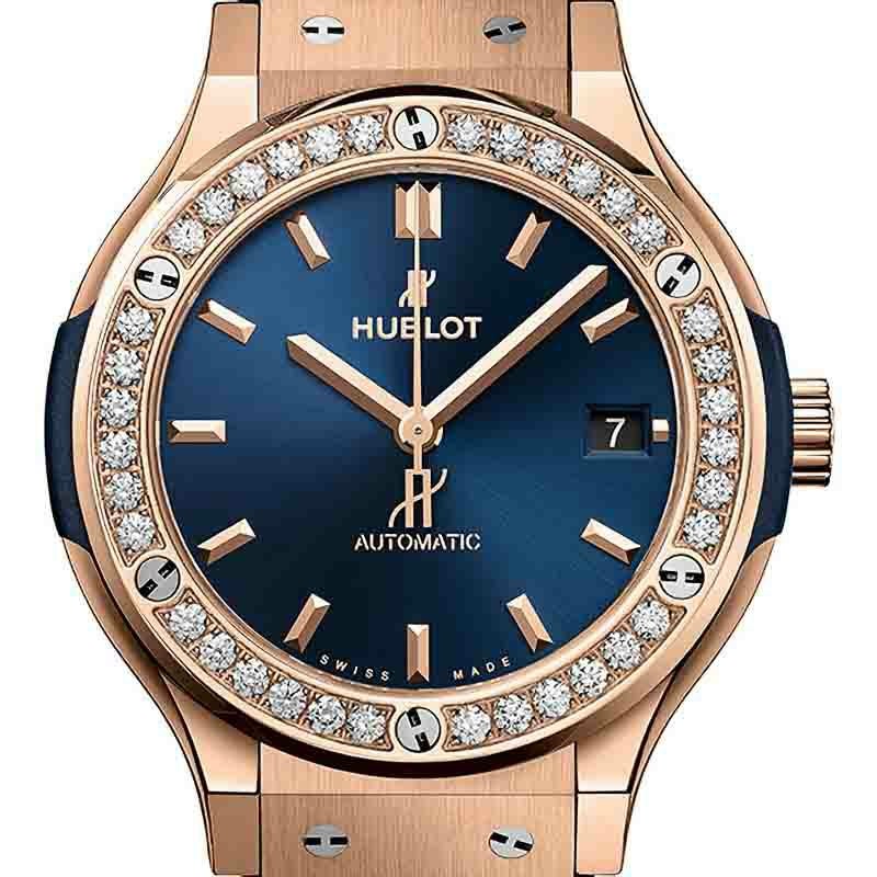 HUBLOT CLASSIC FUSION KING GOLD BLUE DIAMONDS ウブロ クラシック