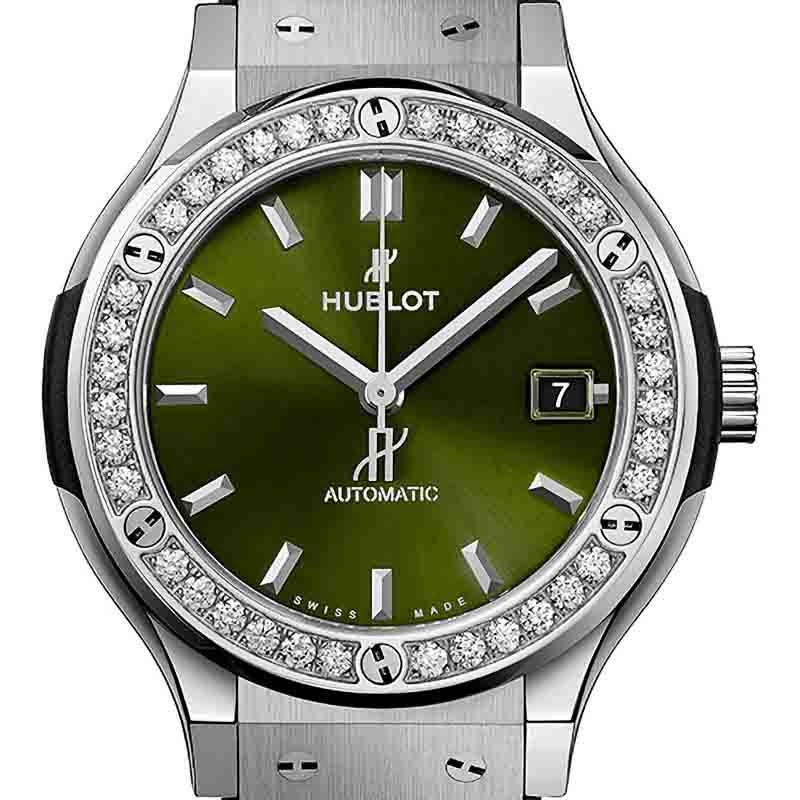HUBLOT CLASSIC FUSION TITANIUM GREEN DIAMONDS ウブロ クラシック