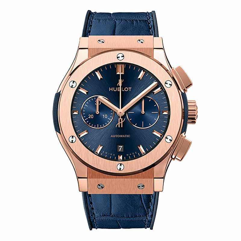 HUBLOT CLASSIC FUSION CHRONOGRAPH KING GOLD BLUE ウブロ クラシック