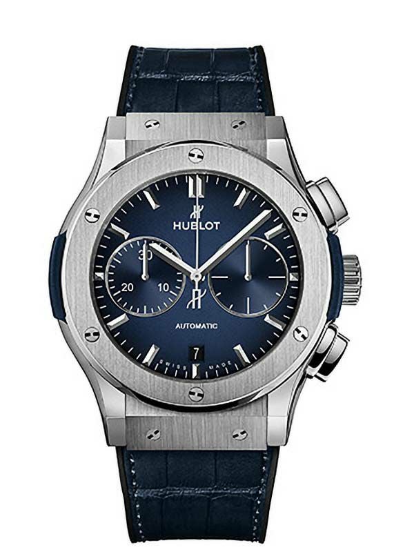 ゴ―ルデンヒラ―　ハ―ト　素敵な逸品 HUBLOT CLASSIC FUSION CHRONOGRAPH TITANIUM DEEP BLUE ウブロ