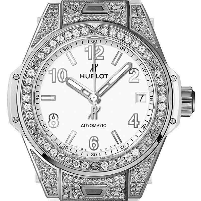 HUBLOT BIG BANG ONE CLICK STEEL WHITE PAVE ウブロ ビッグ・バン