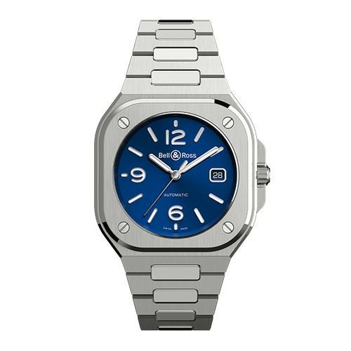 ベル＆ロス Bell＆Ross ブルースティール BR05 自動巻き デイト 腕時計 SS シルバー 未使用 Bell ＆ Ross BR 05 BLUE STEEL ベル＆ロス BR 05 ブルー スティール