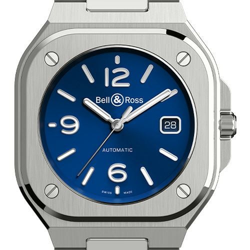 ベル＆ロス Bell＆Ross ブルースティール BR05 自動巻き デイト 腕時計 SS シルバー 未使用 Bell ＆ Ross BR 05 BLUE STEEL ベル＆ロス BR 05 ブルー スティール