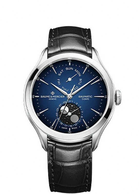 BAUME＆MERCIER CLIFTON BAUMATIC DAY-DATE/MOON-PHASE GRADIENT BLUE 