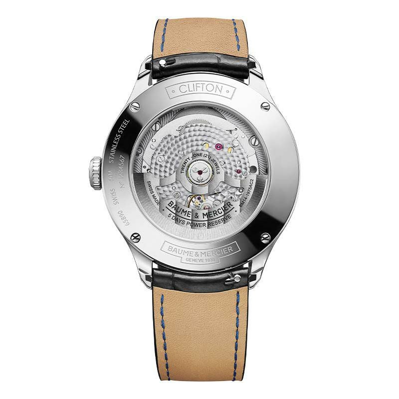 BAUME＆MERCIER CLIFTON BAUMATIC DAY-DATE/MOON-PHASE GRADIENT BLUE 10593 ボーム＆メルシエ クリフトン ボーマティック デイデイト/ムーンフェイズブルーグラデーション 10593 M0A10593