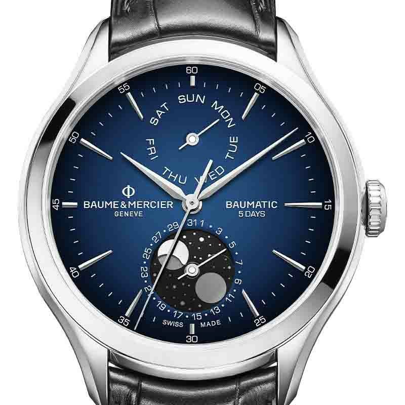 【稼働】BAUME&MERCIER BAUMATIC 手巻き時計 デイト ボーム＆メルシエ】グラデーション文字盤＆洗練された39mm