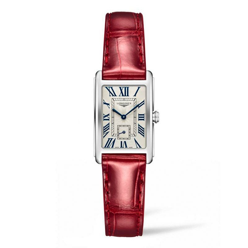 ロンジンドルチェヴィータ レディース 時計 赤レザー シルバーバンド LONGINES DOLCEVITA ロンジン ドルチェヴィータ L5.255.4.71.5｜正規