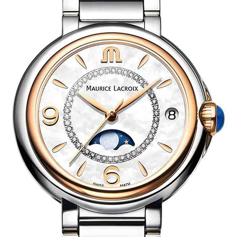 モーリスラクロア MAURICE LACROIX FA1084-SS002-170-1 フィアバ ムーンフェイズ デイト ダイヤ クォーツ レディース _949774 Maurice Lacroix Fiaba Moonphase White Mother of Pearl Dial Silver