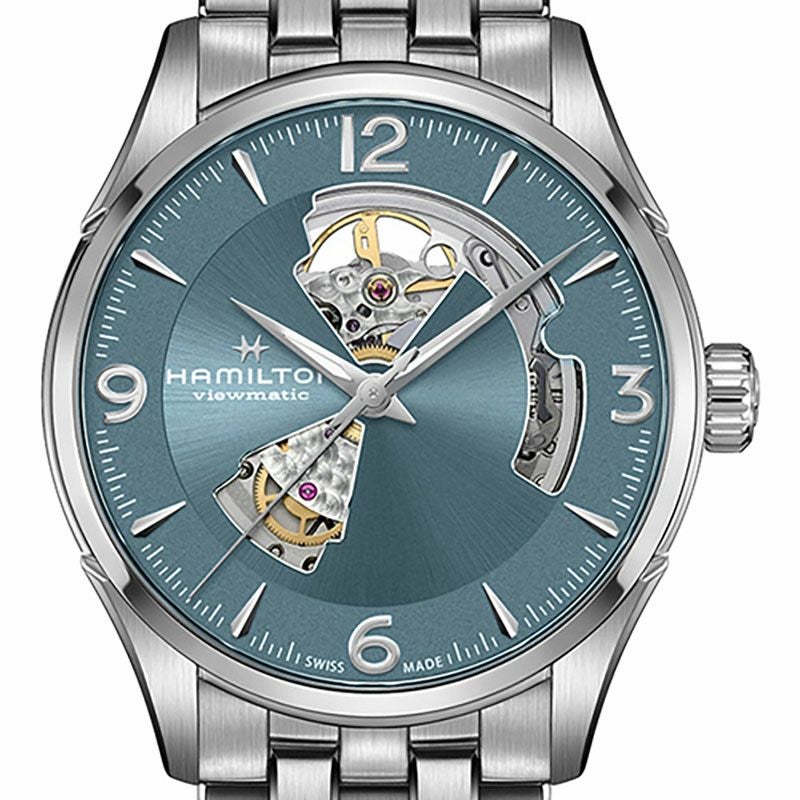 【1年保証】ハミルトン HAMILTON ジャズマスター オープンハート 腕時計 アイスブルー オーバーホール済 ステンレススチール  中古 Hamilton - 【1年保証】ハミルトン HAMILTON ジャズマスター オープン