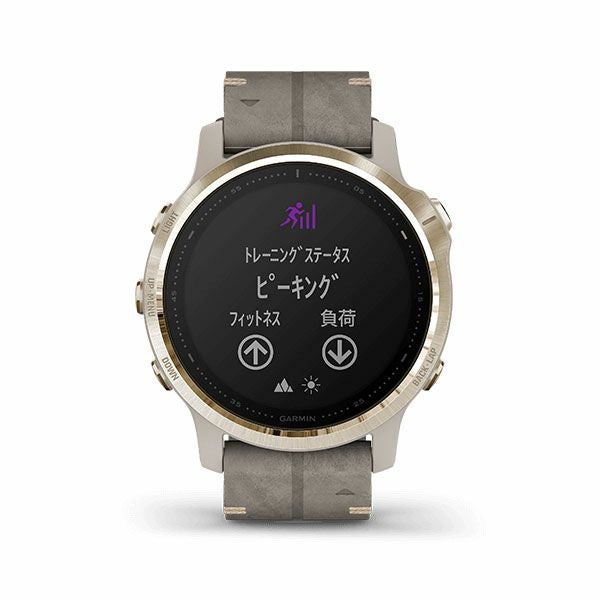 ラウンド用品・アクセサリー Garmin fenix6s GARMIN fenix 6S Sapphire Tundra Light Gold Leather band ガーミン
