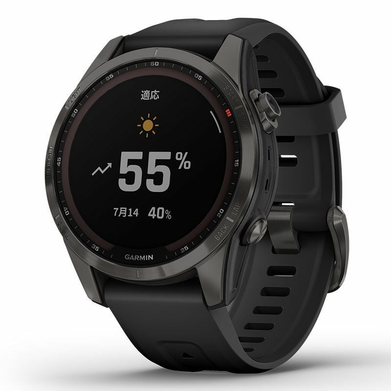 時計 GARMIN FENIX 7S SAPPHIRE DUAL POWER GARMIN fenix 7S Sapphire Dual Power Ti Carbon Gray DLC / Black