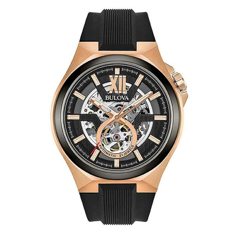 BULOVA ブローバ 置時計 クオーツ チャイム 木製 クラシック 振り子時計 ブローバ ＜クラシック サーベイヤー＞～大胆なフルスケルトンダイヤル インテリア時計
