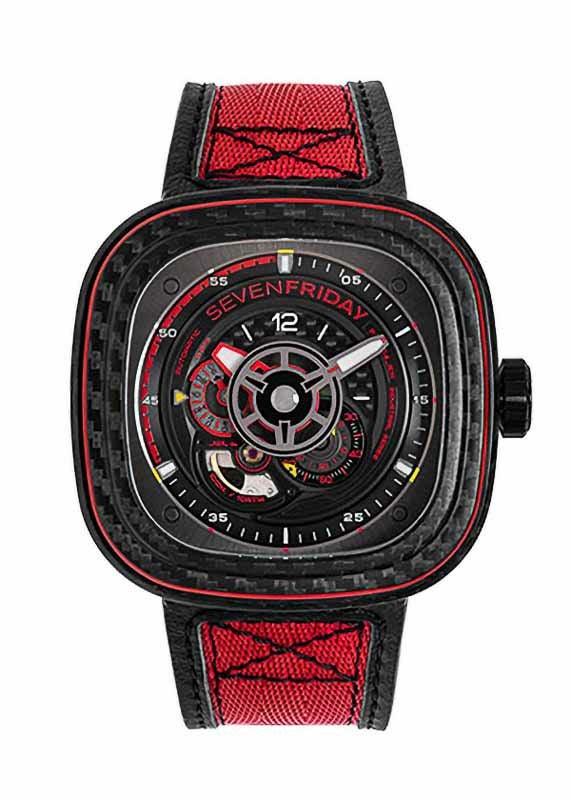 SEVENFRIDAY ENGINE RED CARBON セブンフライデー エンジン レッド カーボン P3C/04