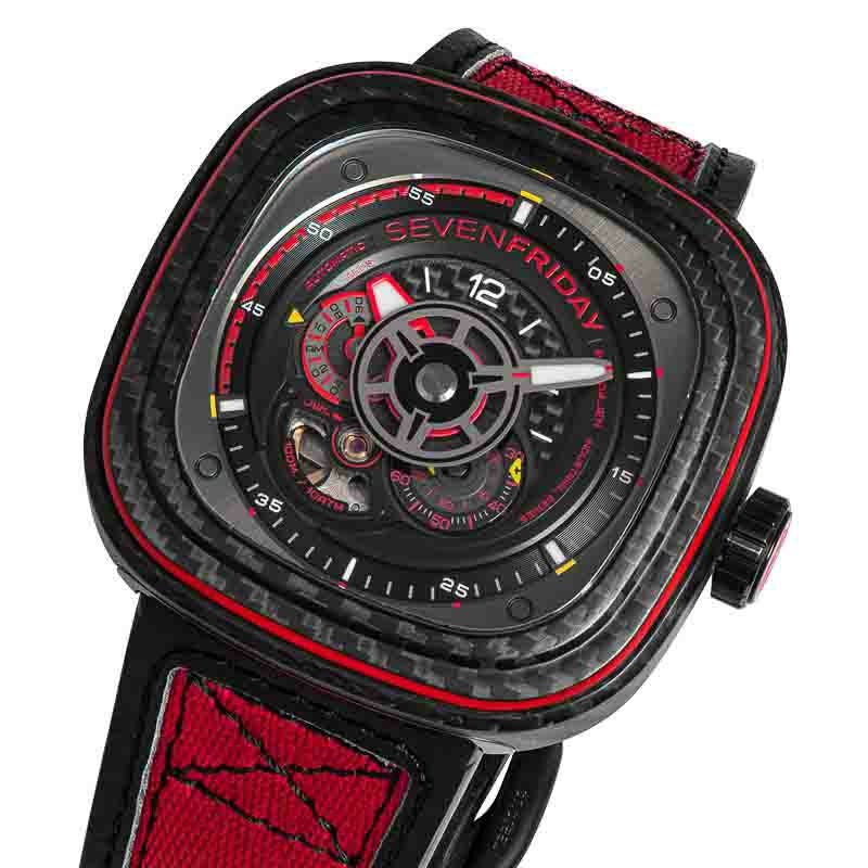 SEVENFRIDAY ENGINE RED CARBON セブンフライデー エンジン レッド カーボン P3C/04