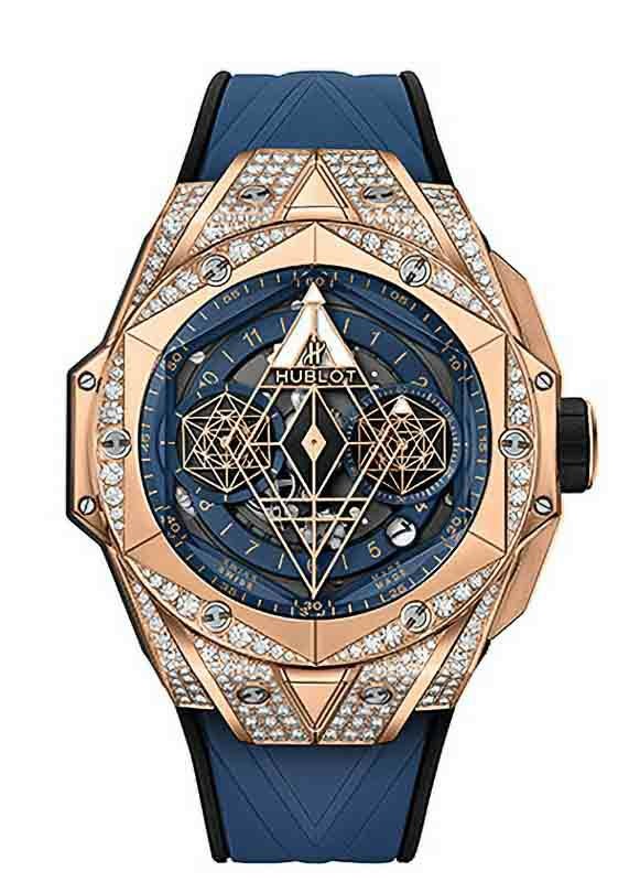 HUBLOT BIG BANG UNICO SANG BLEU II KING GOLD BLUE PAVE ウブロ