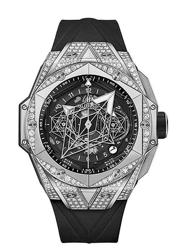 HUBLOT BIG BANG UNICO SANG BLEU II TITANIUM PAVE ウブロ ビッグ