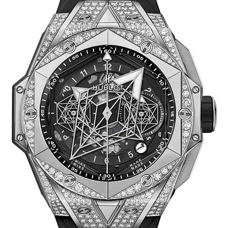 HUBLOT BIG BANG UNICO SANG BLEU II TITANIUM PAVE ウブロ ビッグ
