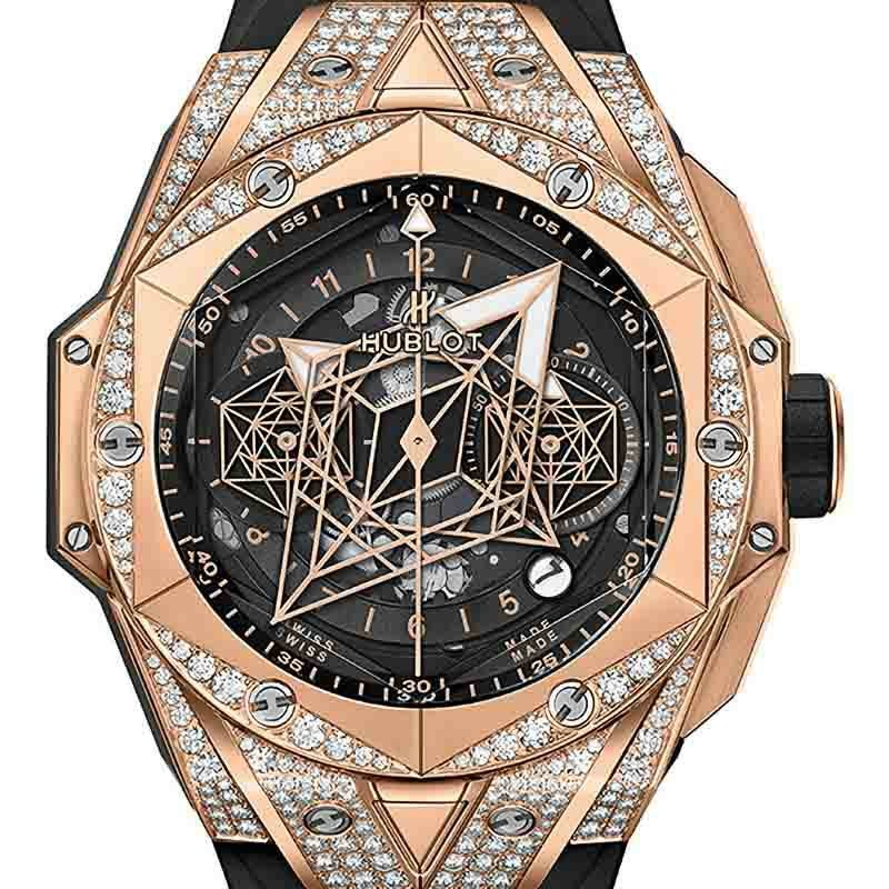 HUBLOT BIG BANG UNICO SANG BLEU II KING GOLD PAVE ウブロ ビッグ