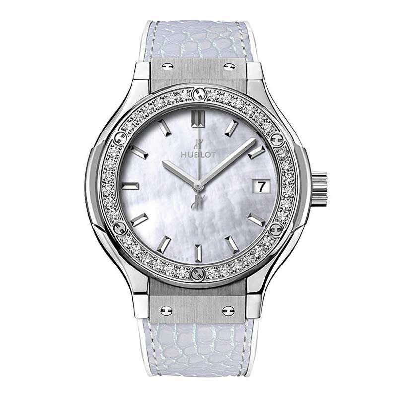 HUBLOT CLASSIC FUSION PEARL WHITE DIAMONDS ウブロ クラシック