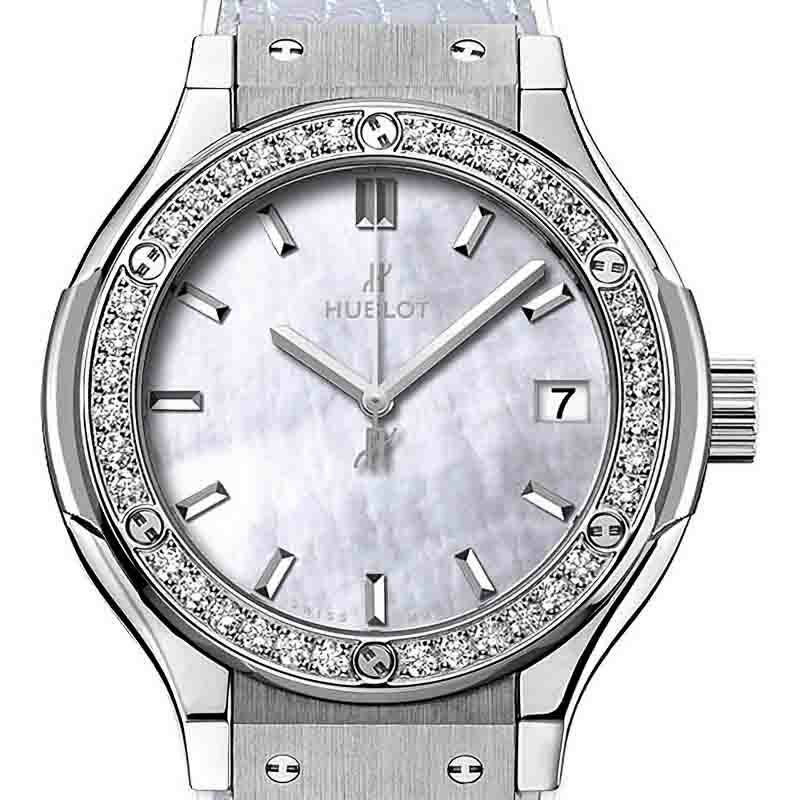 HUBLOT CLASSIC FUSION PEARL WHITE DIAMONDS ウブロ クラシック