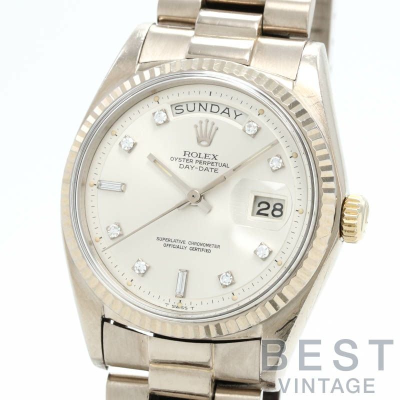 【仮】ロレックス【ROLEX】オイスターパーペチュアルデイデイト1803A/9メンズシルバーK18ホワイトゴールド腕時計時計OYSTERPERPETUALDAYDATESILVERK18WG【中古】