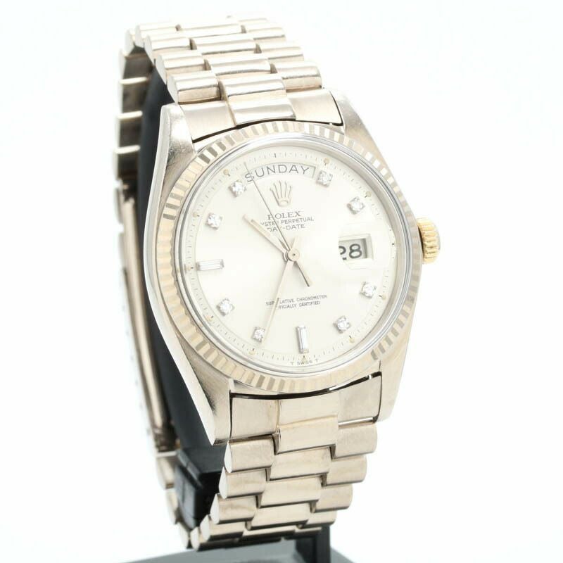 【仮】ロレックス【ROLEX】オイスターパーペチュアルデイデイト1803A/9メンズシルバーK18ホワイトゴールド腕時計時計OYSTERPERPETUALDAYDATESILVERK18WG【中古】