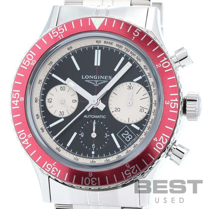 【仮】ロンジン【LONGINES】ヘリテイジダイバー１９６７L2.808.4.52.6メンズブラックステンレススティール腕時計時計HERITAGEDIVER1967BLACKSS【中古】