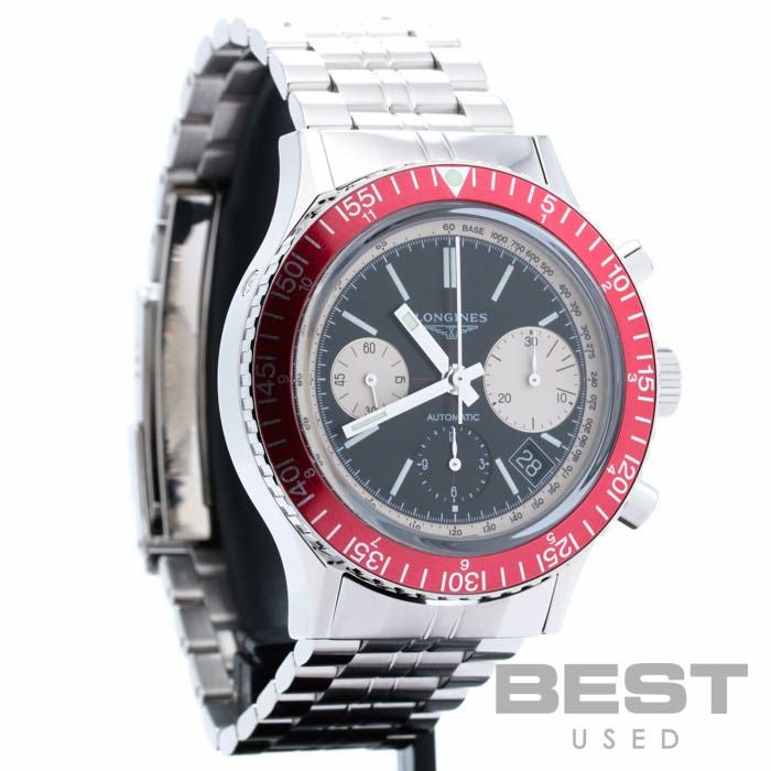 【仮】ロンジン【LONGINES】ヘリテイジダイバー１９６７L2.808.4.52.6メンズブラックステンレススティール腕時計時計HERITAGEDIVER1967BLACKSS【中古】