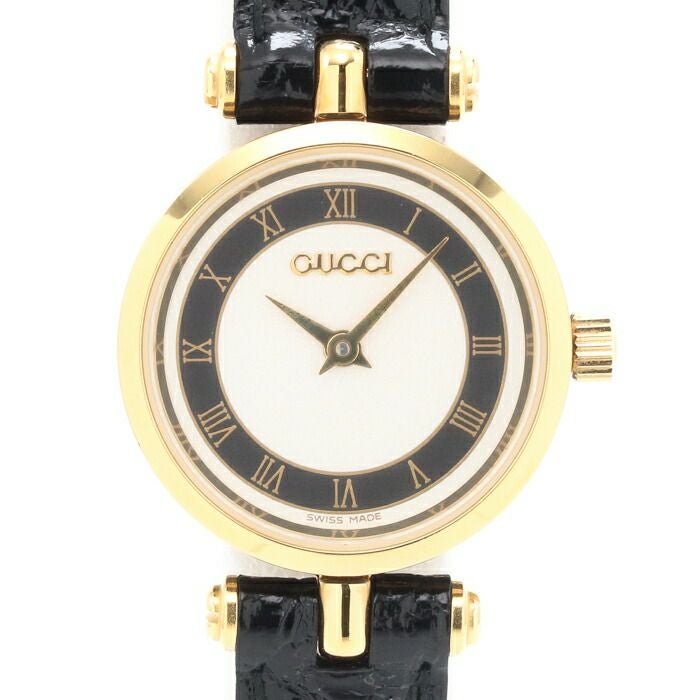 【仮】グッチ【GUCCI】サイドシェリーGQ2050Bレディースシルバー金メッキ腕時計時計SIDESHELLYSILVERGF【中古】