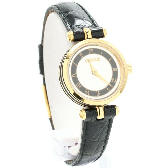 【仮】グッチ【GUCCI】サイドシェリーGQ2050Bレディースシルバー金メッキ腕時計時計SIDESHELLYSILVERGF【中古】