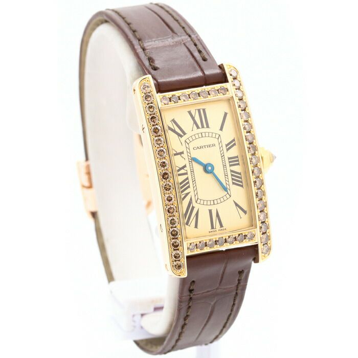 【仮】カルティエ【CARTIER】タンクアメリカンSMWB706431レディースゴールドK18イエローゴールド腕時計時計TANKAMERICANSMGOLDK18YG【中古】