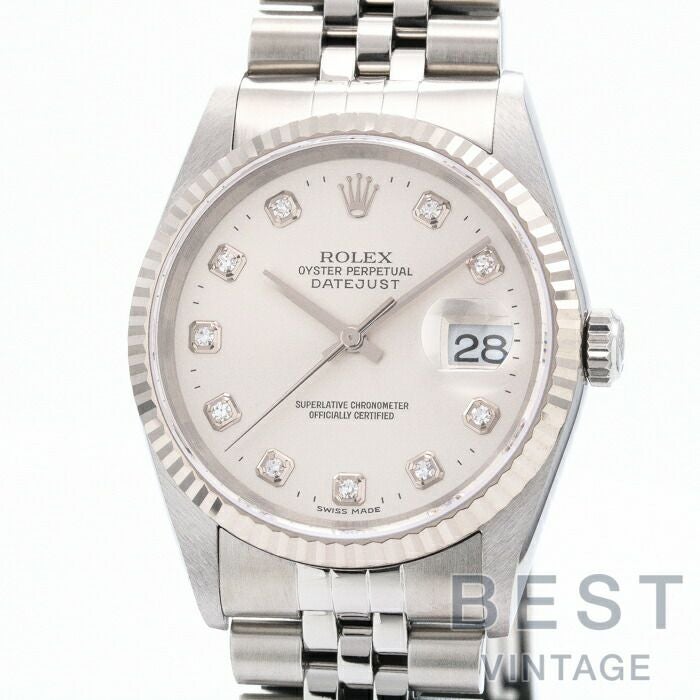 【仮】ロレックス【ROLEX】オイスターパーペチュアルデイトジャスト16234GメンズブラックK18ホワイトゴールド/ステンレススティール腕時計時計OYSTERPERPETUALDATEJUSTBLACKK18WG/SS【中古】