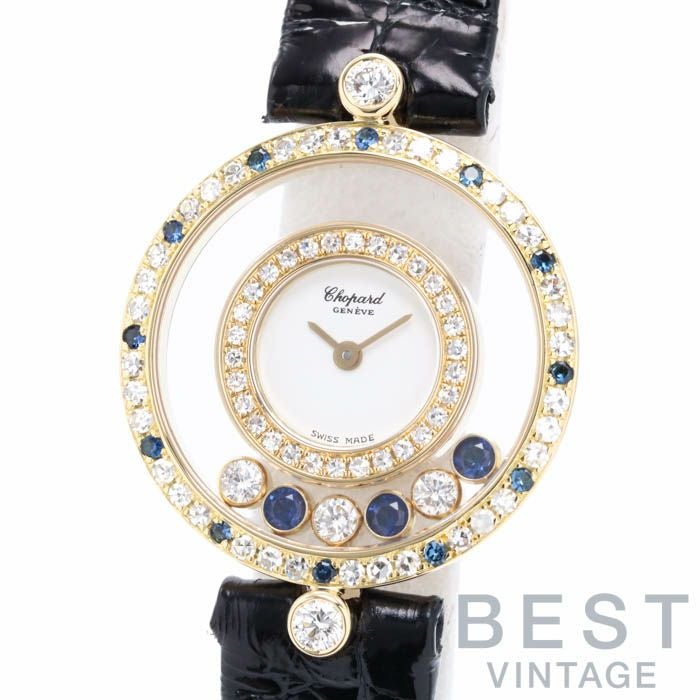 Chopard ショパール 腕時計 - SSxダイヤモンドxサファイヤ 【古着】【中古】 ショパールハッピースポーツ2 ゾディアック 5Pダイヤ レディース
