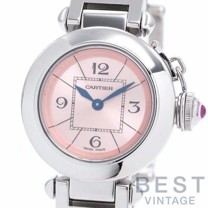 【仮】カルティエ【CARTIER】ミスパシャウォッチW3140008レディースピンクステンレススティール腕時計時計MISSPASHAWATCHPINKSS【中古】