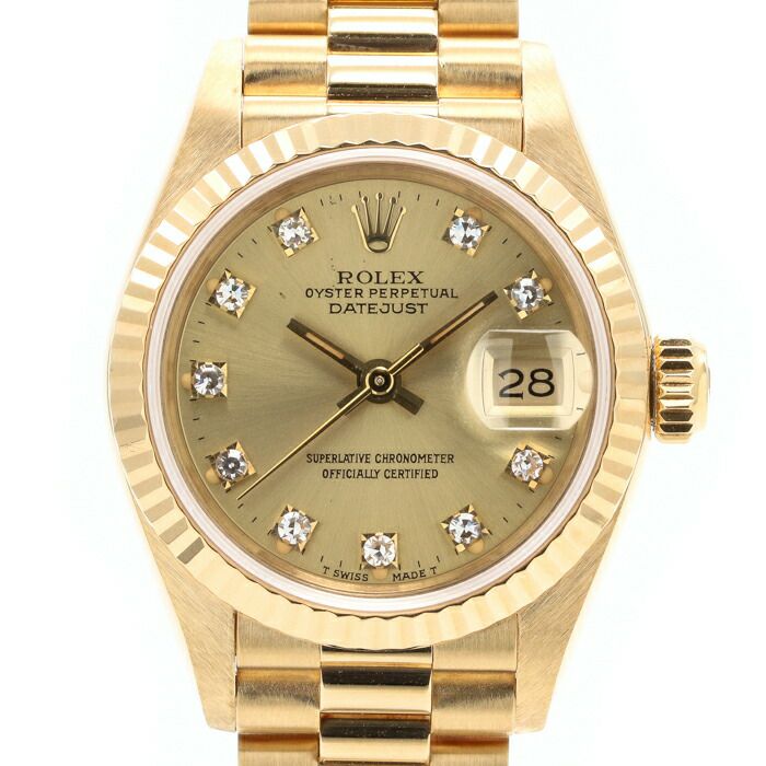 【仮】ロレックス【ROLEX】オイスターパーペチュアルデイトジャスト69178レディースシャンパンゴールドK18イエローゴールド腕時計時計OYSTERPERPETUALDATEJUSTCHAMPAGNEGOLDK18YG【中古】