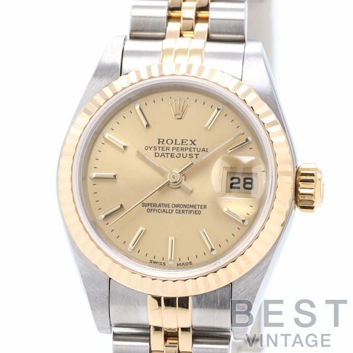 【仮】ロレックス【ROLEX】オイスターパーペチュアルデイトジャスト79173レディースシャンパンゴールドK18イエローゴールド/ステンレススティール腕時計時計OYSTERPERPETUALDATEJUSTCHAMPAGNEGOLDK18YG/SS【中古】