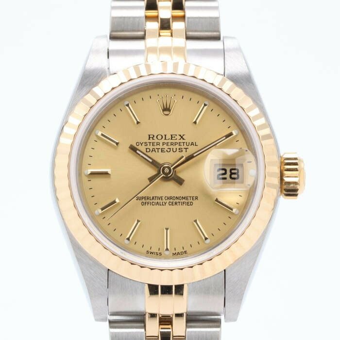 【仮】ロレックス【ROLEX】オイスターパーペチュアルデイトジャスト79173レディースシャンパンゴールドK18イエローゴールド/ステンレススティール腕時計時計OYSTERPERPETUALDATEJUSTCHAMPAGNEGOLDK18YG/SS【中古】