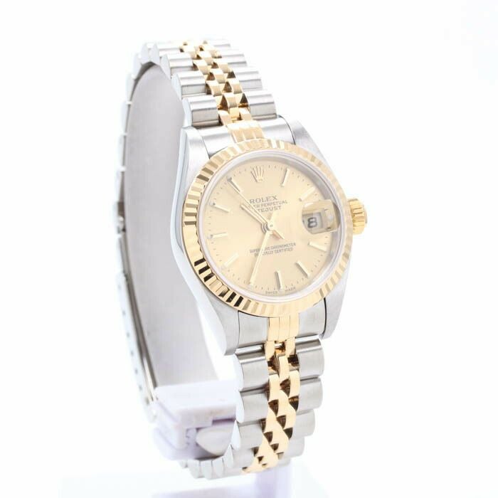 【仮】ロレックス【ROLEX】オイスターパーペチュアルデイトジャスト79173レディースシャンパンゴールドK18イエローゴールド/ステンレススティール腕時計時計OYSTERPERPETUALDATEJUSTCHAMPAGNEGOLDK18YG/SS【中古】