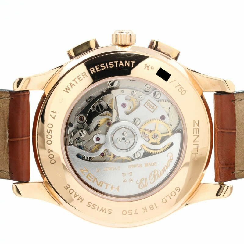 【仮】ゼニス【ZENITH】クロノマスターエル・プリメロローズゴールド世界限定750本17.0500.400/21メンズブラックK18ローズゴールド腕時計時計CHRONOMASTERELPRIMEROROSEGOLDLIMITEDTO750BLACKK18RG【中古】
