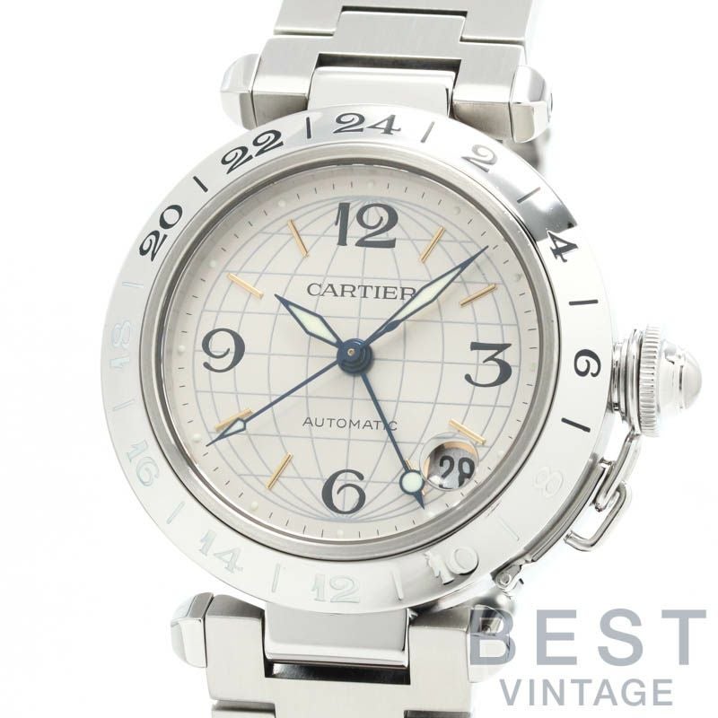 【仮】カルティエ【CARTIER】パシャCメリディアンGMTW31029M7メンズシルバーステンレススティール腕時計時計PASHACMERIDIANGMTSILVERSS【中古】