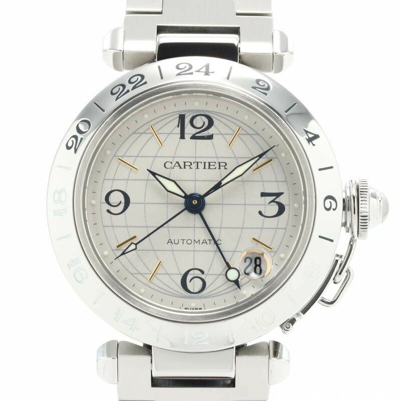【仮】カルティエ【CARTIER】パシャCメリディアンGMTW31029M7メンズシルバーステンレススティール腕時計時計PASHACMERIDIANGMTSILVERSS【中古】